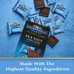 Intense Dark Sea Salt 60% Cacao Dark Chocolate Squares Medium Bag (Case of 6)